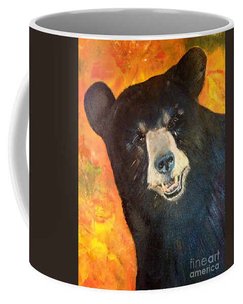 Autumn Bear Coffee Mug featuring the painting Autumn Bear by Jan Dappen
