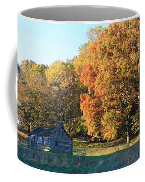 Rustic Coffee Mug featuring the photograph Autumn Cabin by Michael Porchik