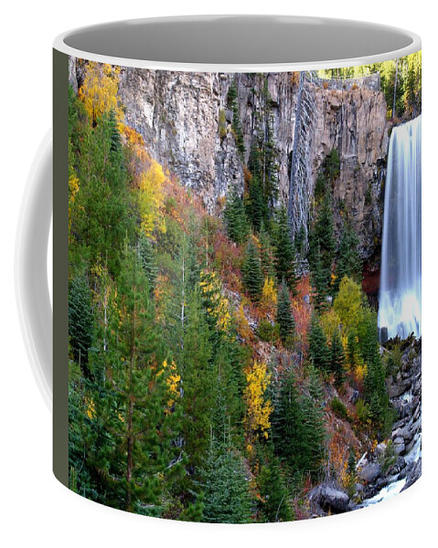 Fall Color Landscape Coffee Mug featuring the photograph Autumn Colors Surround Tumalo Falls by Kevin Desrosiers