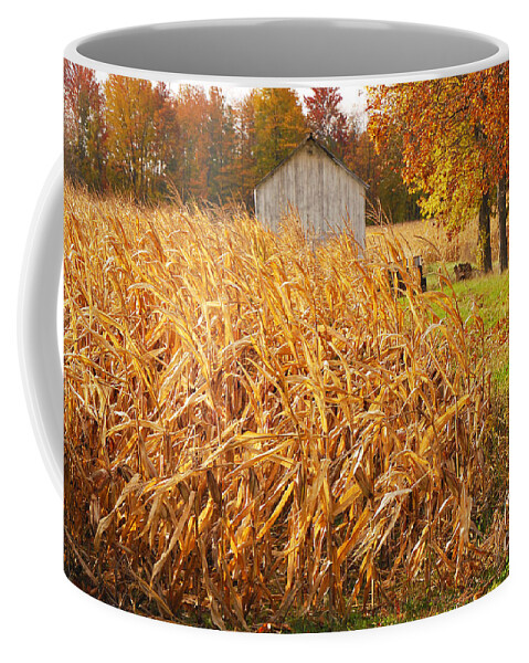 Corn Coffee Mug featuring the photograph Autumn Corn by Mary Carol Story