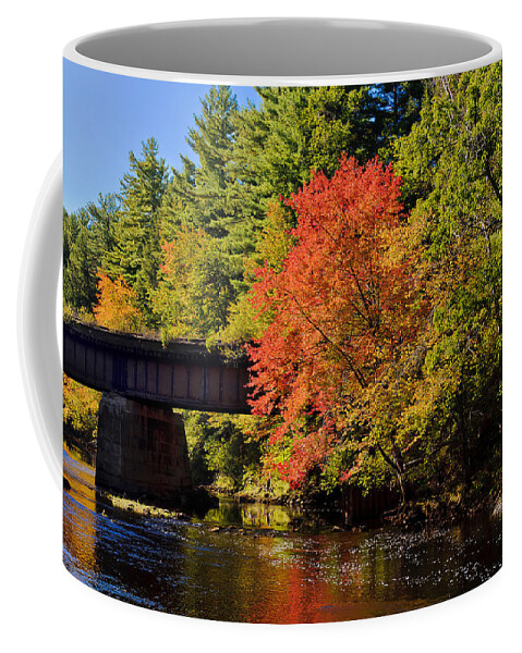 Autumn Coffee Mug featuring the photograph Autumn Glory on the Millers River in Orange by Mitchell R Grosky