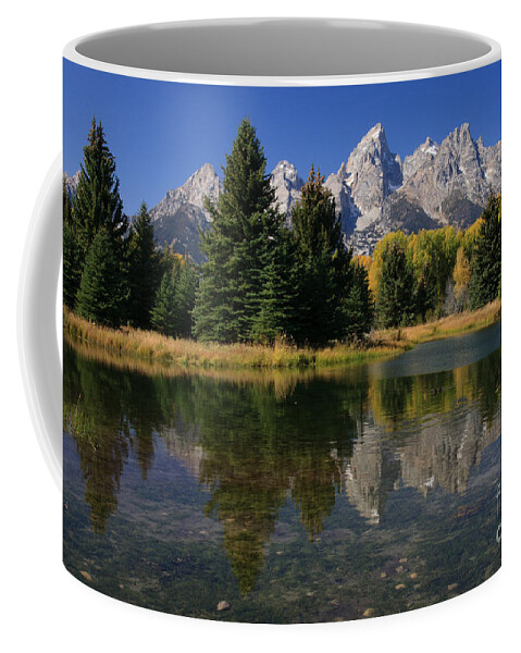 America Coffee Mug featuring the photograph Autumn Mountain Reflection by Karen Lee Ensley