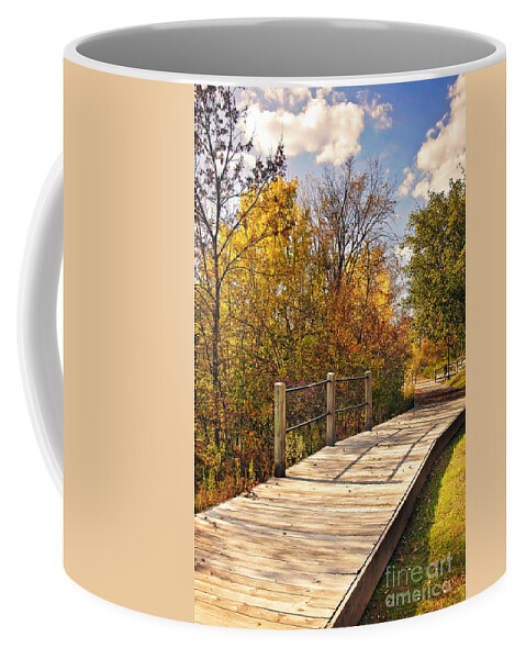 Autumn Picture Coffee Mug featuring the photograph Autumn Stroll Fall Portrait by Gwen Gibson