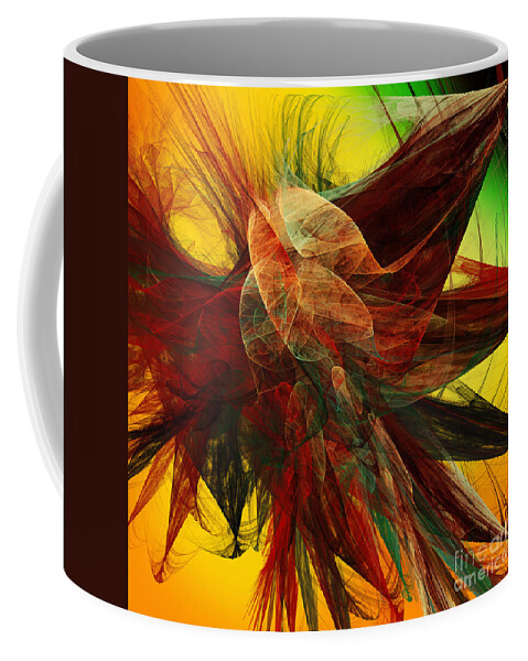 Andee Design Abstract Coffee Mug featuring the digital art Autumn Wings by Andee Design