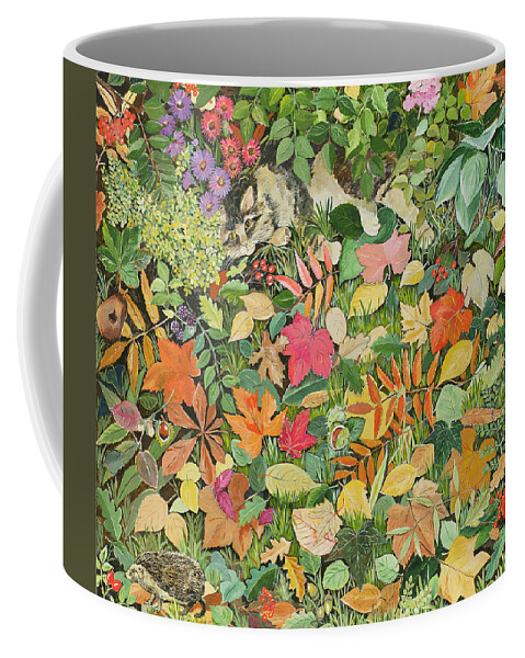 Conkers Coffee Mug featuring the photograph Autumnal Cat by Hilary Jones