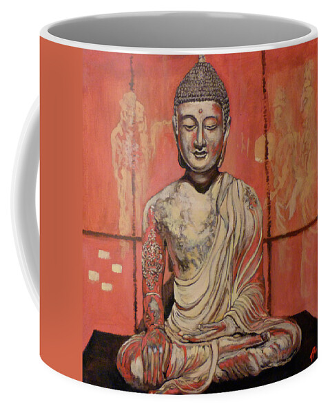 Buddha Coffee Mug featuring the painting Awakening by Tom Roderick