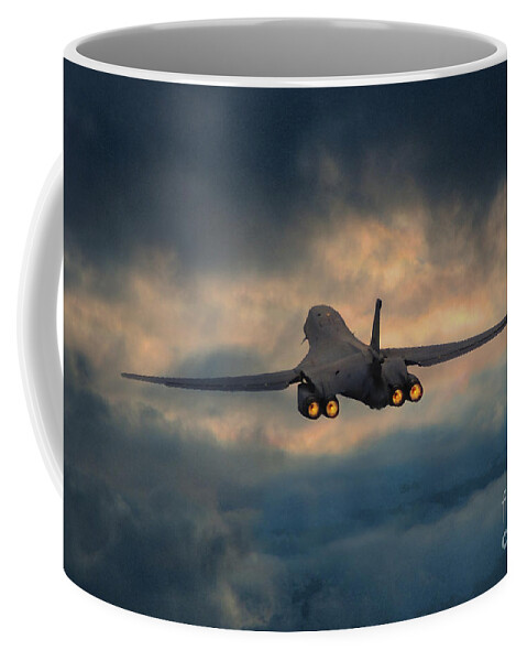 B-1 Bomber Coffee Mug featuring the digital art B-1 Bone by Airpower Art