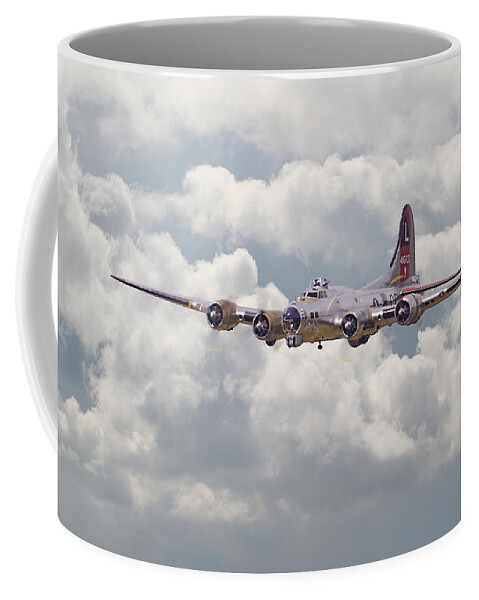 Aircraft Coffee Mug featuring the digital art B17- Yankee Lady by Pat Speirs
