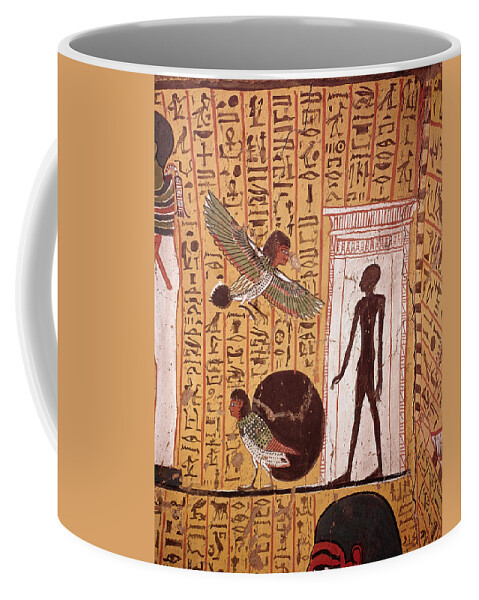 Ancient Egypt Coffee Mug featuring the painting Ba Birds In Tomb Of Irinufer by Brian Brake
