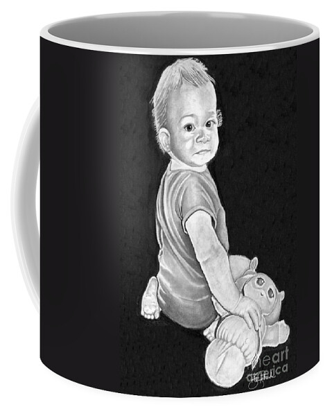 Pencil Coffee Mug featuring the drawing Baby by Bill Richards