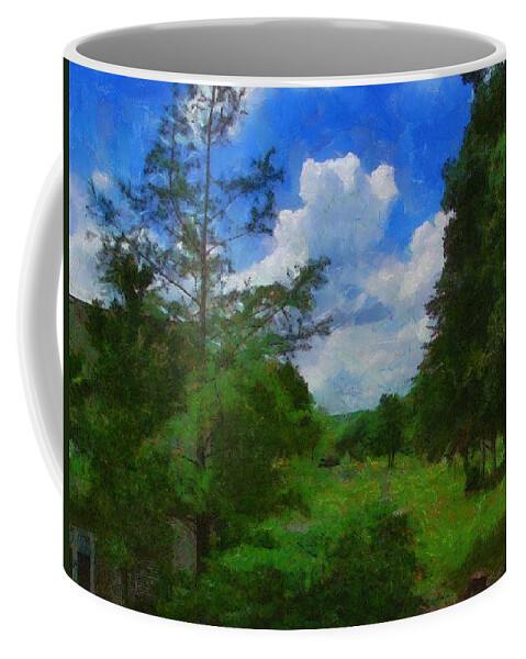 Back Yard Coffee Mug featuring the painting Back Yard View by Jeffrey Kolker