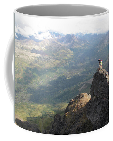 25-29 Years Coffee Mug featuring the photograph Backpackers Hike In Chugach State Park by HagePhoto