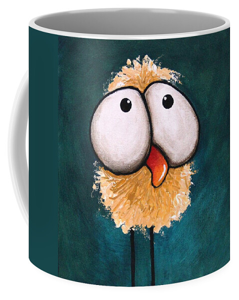 Big Eyes Coffee Mug featuring the painting Bad hair day by Lucia Stewart
