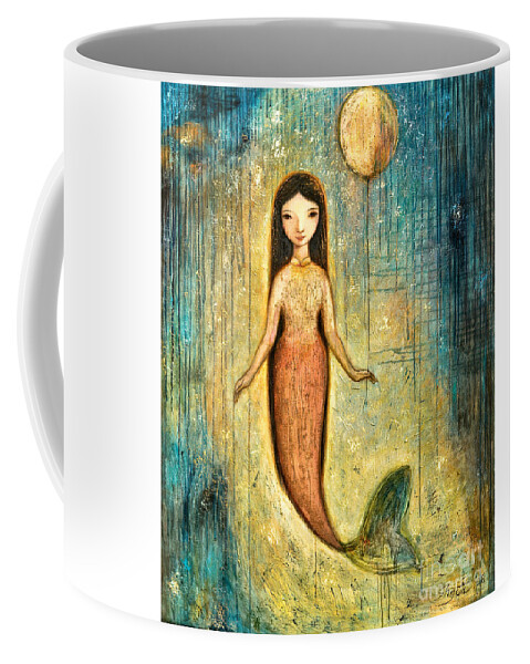Mermaid Art Coffee Mug featuring the painting Balance by Shijun Munns