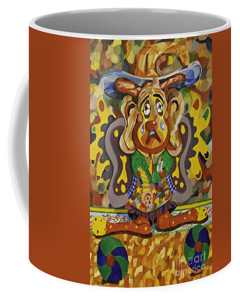 Clown Coffee Mug featuring the painting Balancing Clown by James Lavott
