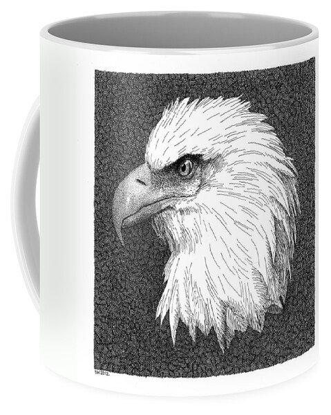 Bald Eagle Coffee Mug featuring the drawing Bald Eagle by Scott Woyak
