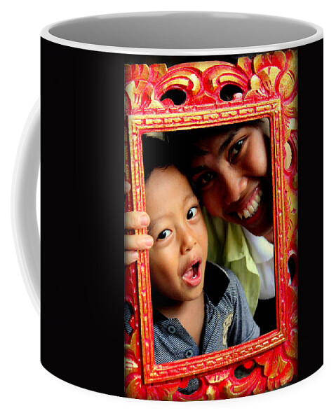 Bali Coffee Mug featuring the photograph Balinese Mother and Son by Joshua Van Lare