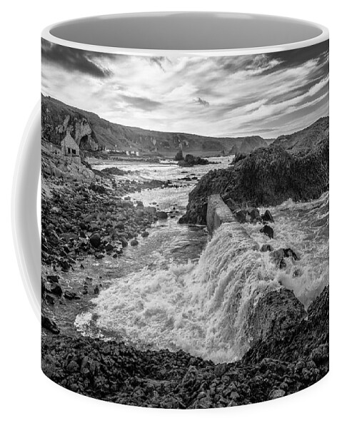 Balintoy Coffee Mug featuring the photograph Ballintoy Harbour - The Sea Always Wins by Nigel R Bell