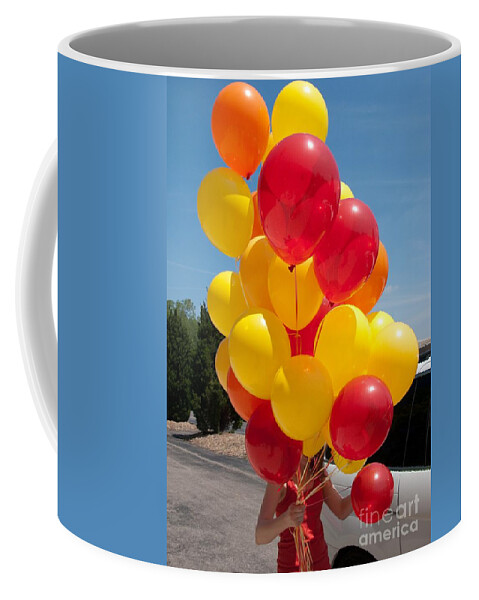 Balloons Coffee Mug featuring the photograph Balloon Girl by Ann Horn