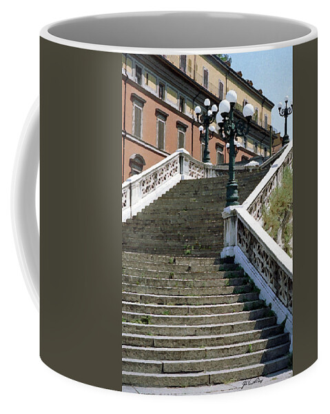 Balogna Coffee Mug featuring the digital art Balogna Steps by John Vincent Palozzi