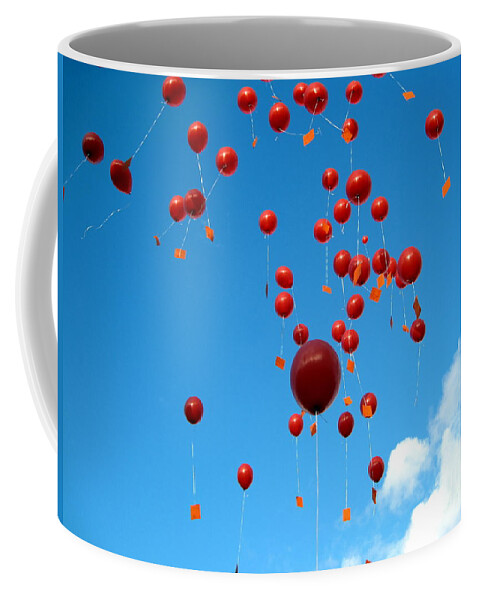 Up Coffee Mug featuring the photograph Balloons in the Air by Amanda Mohler