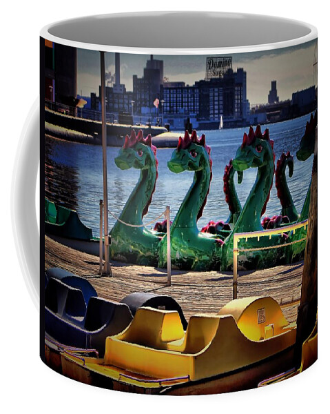 Baltimore Coffee Mug featuring the photograph Baltimore Inner Harbor Guards by Robert McCubbin