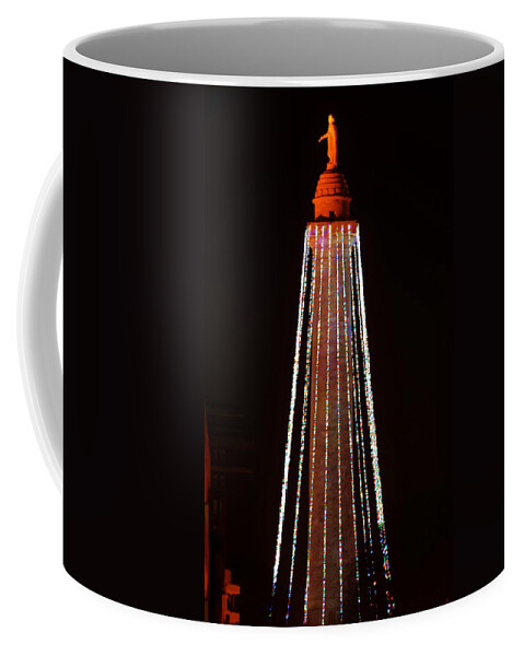 Icons Coffee Mug featuring the photograph Baltimore's Washington Monument with Christmas Lights by Billy Beck
