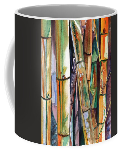Bamboo Coffee Mug featuring the painting Bamboo Garden by Marionette Taboniar