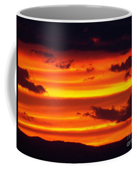 Sky Coffee Mug featuring the photograph Bands of Gold by Brian Commerford