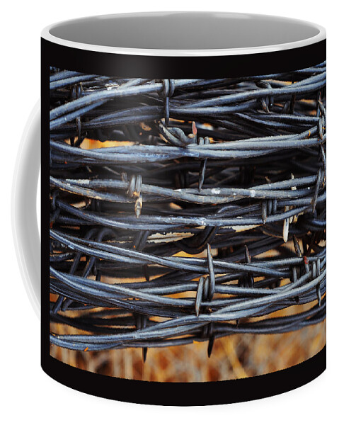 Barbed Wire Coffee Mug featuring the photograph Barbs Wound Tight by Kae Cheatham