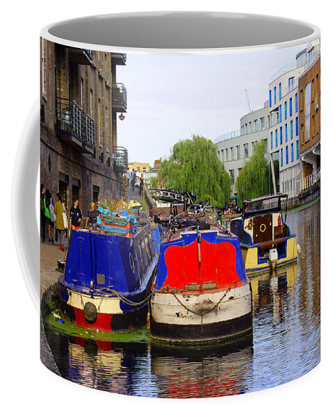 Canal Coffee Mug featuring the photograph Barges on the Canal by Nicky Jameson