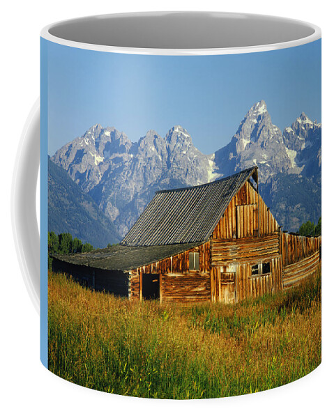 Jackson Hole Ranch Country Coffee Mug featuring the photograph 1M9394-Barn and the Tetons by Ed Cooper Photography