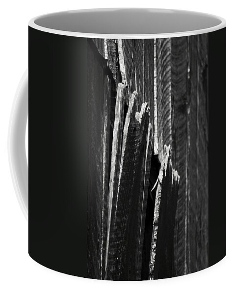 Barnboards Coffee Mug featuring the photograph Barn Boards Black and White by Rebecca Sherman