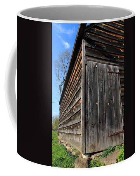 Art Coffee Mug featuring the photograph Barn Door by Frank Romeo