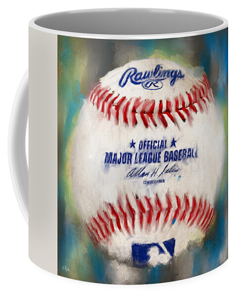 Baseball Coffee Mug featuring the digital art Baseball IV by Lourry Legarde