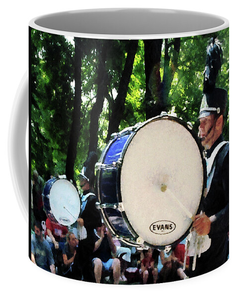 Parade Coffee Mug featuring the photograph Bass Drums on Parade by Susan Savad