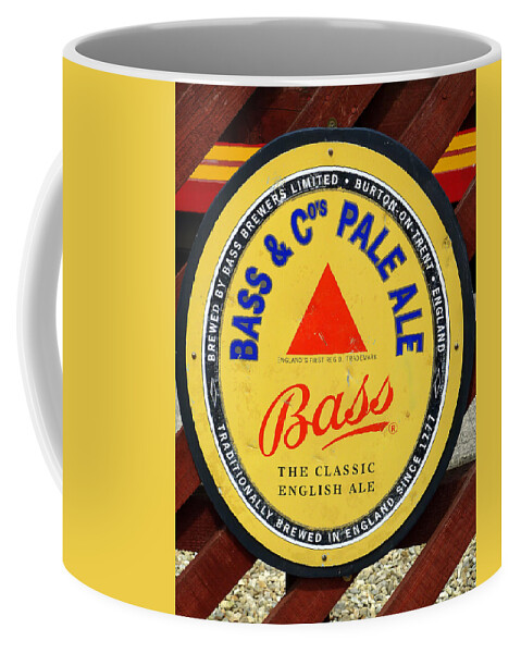 Bass Coffee Mug featuring the photograph Bass Pale Ale Railway Sign by Gordon James