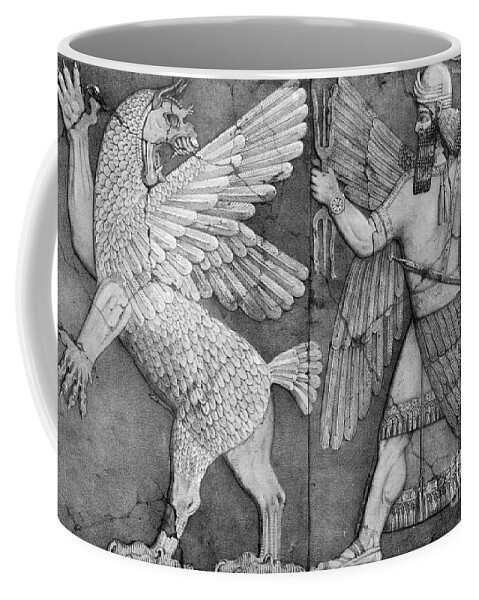 Archeological Artifact Coffee Mug featuring the photograph Battle Between Marduk And Zu by Photo Researchers