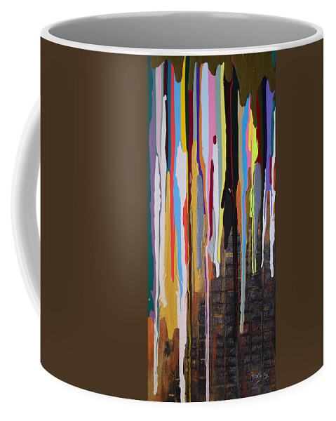 Bold Abstract Coffee Mug featuring the painting Battle by Donna Blackhall
