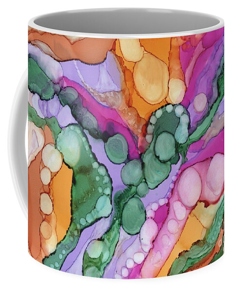 Exciting Coffee Mug featuring the painting Baubles Bangles and Beads by Joan Clear