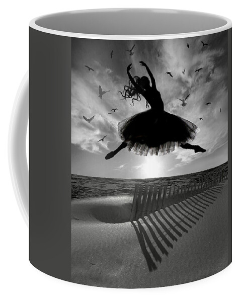 Ballerina Coffee Mug featuring the digital art Beach Ballerina by Nina Bradica