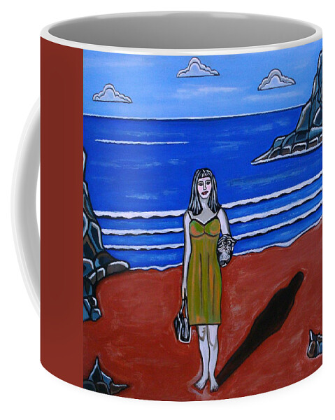 Beach Paintings Coffee Mug featuring the painting Beach Chic by Sandra Marie Adams