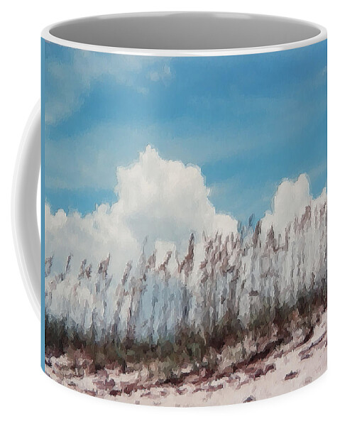 The Beautiful Coffee Mug featuring the photograph Beach Scene in Brush stroke by Belinda Lee