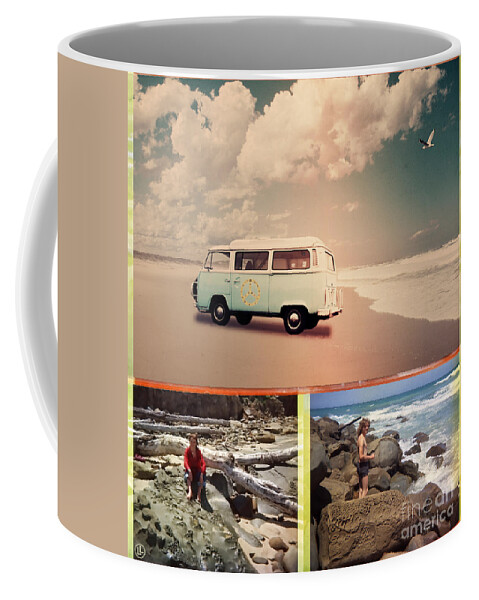 Beach Coffee Mug featuring the photograph Beach Triptych 3 by Linda Lees