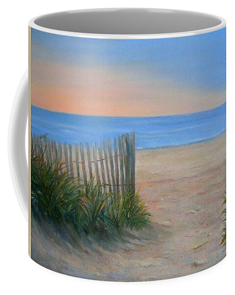  South Carolina Seascapes Coffee Mug featuring the painting Beach Walk by Audrey McLeod