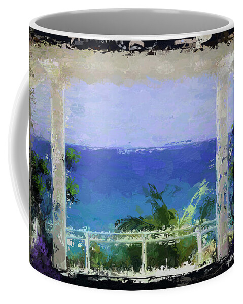 Anthony Fishburne Coffee Mug featuring the digital art Beachfront Oasis by Anthony Fishburne