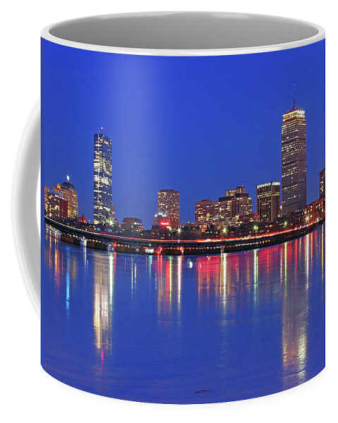 Boston Skyline Coffee Mug featuring the photograph Beantown City Lights by Juergen Roth