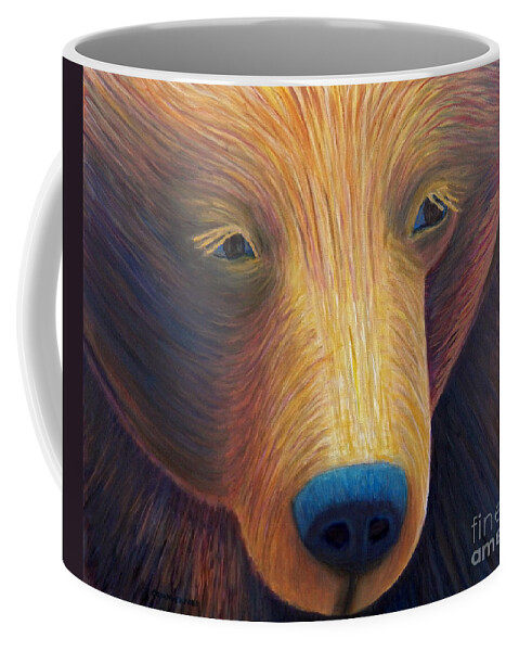 Bear Coffee Mug featuring the painting Bear Medicine by Brian Commerford