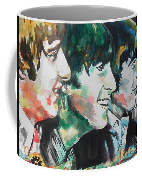 Watercolor Painting Coffee Mug featuring the painting The Beatles 02 by Chrisann Ellis