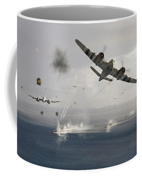 Beaufighter Coffee Mug featuring the photograph Beaufighters attacking E-boats by Gary Eason